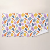 Coquillages colorés sur blanc (Serviette de bain)