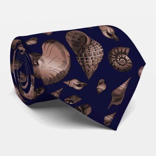 Coquillages Cravate Bleu Profond (Roulé)