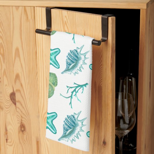 Coquillages Cuisine Serviette (Pliage en tiers)