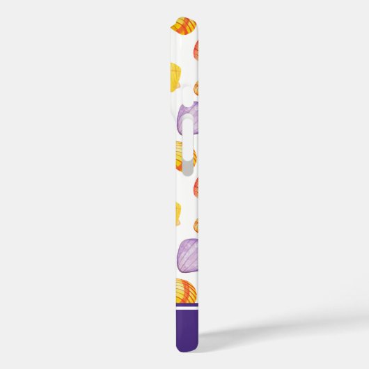 Coquillages d'aquarelle avec coque iphone de nom (Verso / Gauche)