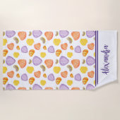 Coquillages d'aquarelle avec serviette de plage No (Devant)