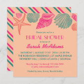 Coquillages de corail Invitation Mariage de douche (Devant / Derrière)