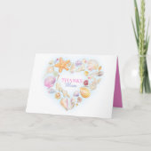 Coquillages de mer aquarelle art Carte de fête des (Devant)