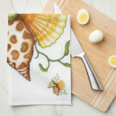 coquillages de mer cuisine serviettes de toilette (Quart Plié)
