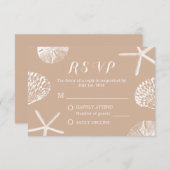 Coquillages de plage d'été rustique Mariage RSVP (Devant / Derrière)