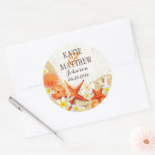 Coquillages de sable Floral Rustic Beach Étiquette (Enveloppe)