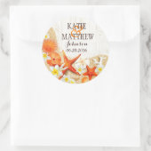 Coquillages de sable Floral Rustic Beach Étiquette (Sac)