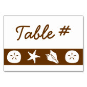 Coquillages d'été dans la carte de table au chocol (Dos)