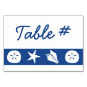 Coquillages d'été dans la carte de table bleue (Dos)