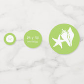 Coquillages d'été dans Peridot Table Confetti (Derrière)