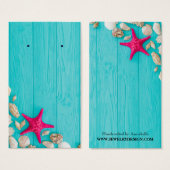 Coquillages en bois turquoise rustique Porte-oreil (Devant & derrière)