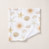 Coquillages et Fleurs de Peach Beach Style Moderne (Gant de toilette)