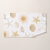Coquillages et Fleurs de Peach Beach Style Moderne (Serviette à main)