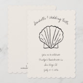 Coquillages et Mariage Bells Invitation Bacheloret (Devant / Derrière)