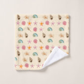 Coquillages et Plumeria (Gant de toilette)