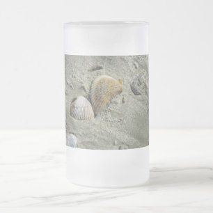 Coquillages Et Sable Verre Froissé Bière Mug