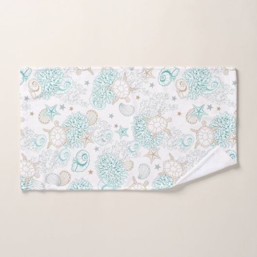 Coquillages et tortues (Serviette à main)