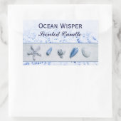 Coquillages - étiquette de bougie de la brume océa (Sac)