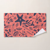 Coquillages marins arrière - plan corallien vivant (Serviette à main)