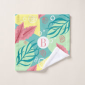 Coquillages marins Geo Nautical | Monogramme (Gant de toilette)