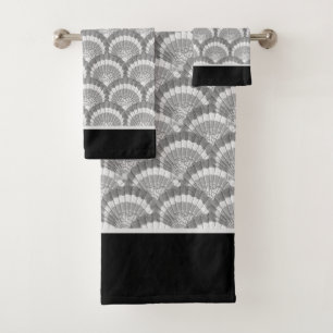 Coquillages modernes en coquillages gris Noir