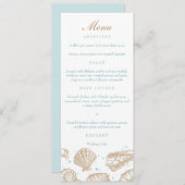 Coquillages Nautiques Tan/Aqua Beach Menu Mariage (Devant / Derrière)