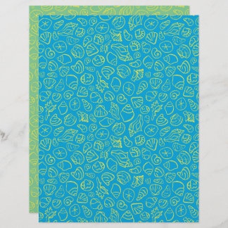 Coquillages Papier à écussons bleu