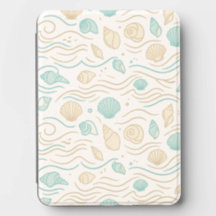 Coquillages pastel minimalistes et vagues océaniqu