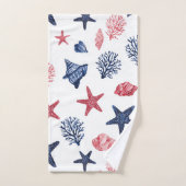 Coquillages patriotiques et corail (Serviette à main)