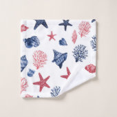 Coquillages patriotiques et corail (Gant de toilette)