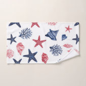 Coquillages patriotiques et corail (Serviette à main)