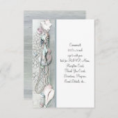 Coquillages Perles Plage Mariage RSVP (Devant / Derrière)