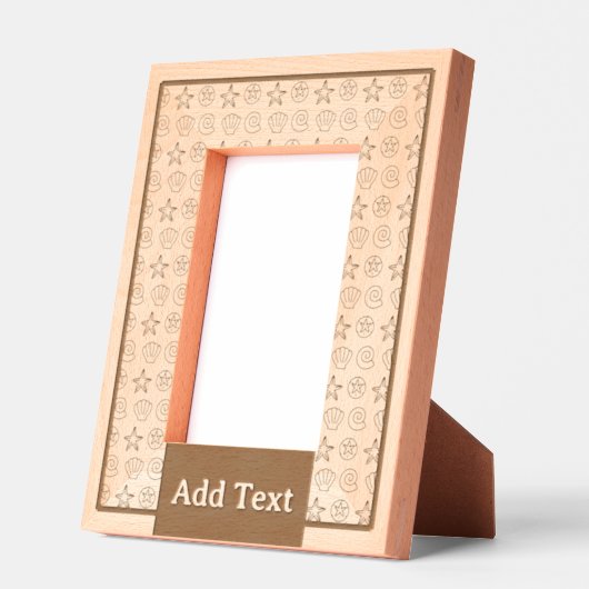 Coquillages Personnalisés Cadre en Bois Gravé (Gauche)