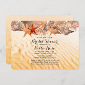 Coquillages plage nuptiale douche invitations coqu (Devant / Derrière)
