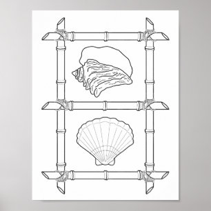 Coquillages Poster de coloration pour adultes