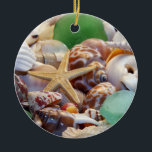 Coquillages, Starfish & Beach Ornement en verre<br><div class="desc">Coquillages,  Starfish & Beach Ornement en verre</div>