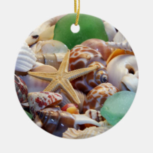 Coquillages, Starfish & Beach Ornement en verre