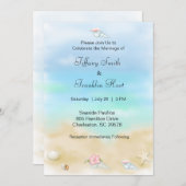 Coquillages sur la plage Mariage Invitations (Devant / Derrière)