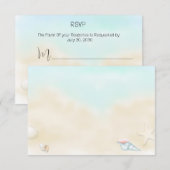 Coquillages sur la plage Mariage RSVP (Devant / Derrière)