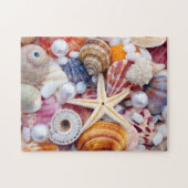 Coquillages sur le puzzle de la plage (Horizontal)
