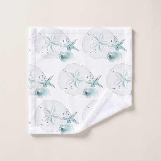 Coquillages Turquoise (Gant de toilette)