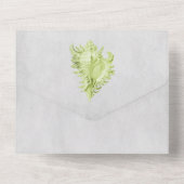 Coquille conch verte tout en un mariage Invitation (Verso)
