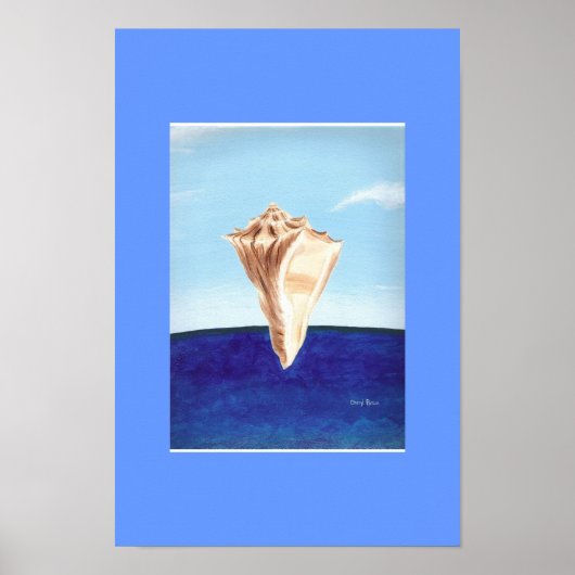 Coquille de conque et peinture de l'océan, affiche (Devant)
