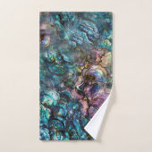 Coquille de mer en abalone iridescent arc-en-ciel (Serviette à main)