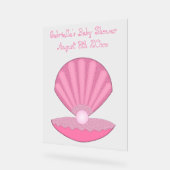 Coquille d'huîtres pour bébé rose et douche à perl (Angle)