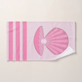 Coquille d'huîtres pour fille rose et perle (Serviette à main)