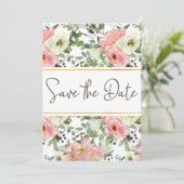 Coquille d'oeuf et Fleurs Roses Save The Date (Debout devant)