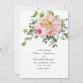 Coquille d'oeuf et Fleurs Roses Save The Date (Dos)