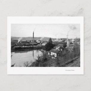 Coquille, OR Town Uitzicht en Lumber Mills Briefkaart