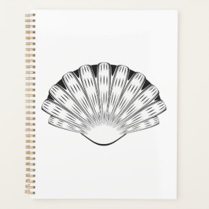 Coquille Saint-Jacques Coquillage Minimaliste Noir